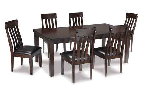 Haddigan Dark Brown Dining Table and 6 Chairs -  Ashley - Luna Furniture