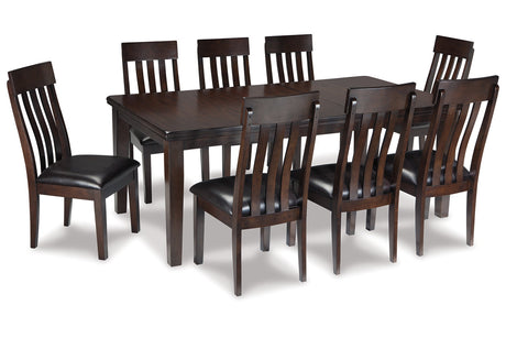 Haddigan Dark Brown Dining Table and 8 Chairs -  Ashley - Luna Furniture