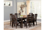 Haddigan Dark Brown Dining Table and 8 Chairs -  Ashley - Luna Furniture