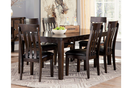Haddigan Dark Brown Dining Table and 6 Chairs -  Ashley - Luna Furniture