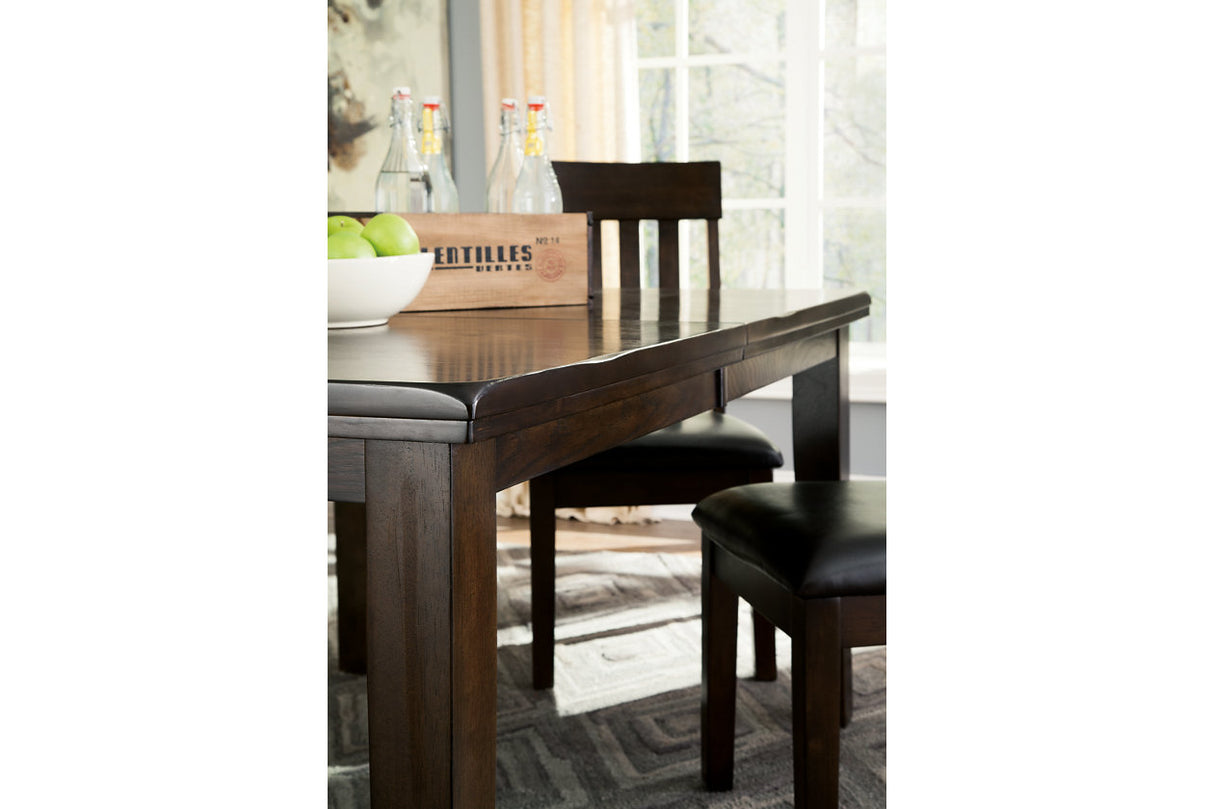 Haddigan Dark Brown Dining Table and 4 Chairs -  Ashley - Luna Furniture