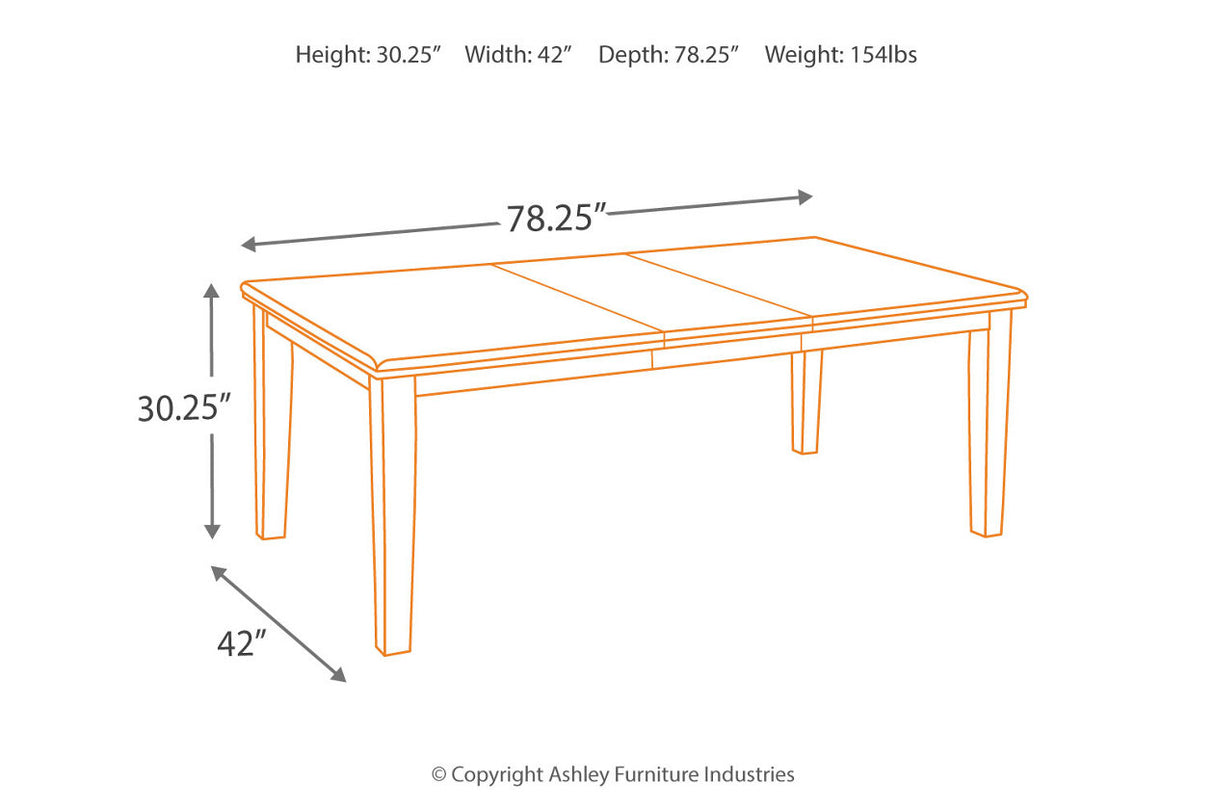 Haddigan Dark Brown Dining Table with 4 Chairs and Bench -  Ashley - Luna Furniture