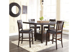 Haddigan Dark Brown Counter Height Dining Table with 4 Barstools -  Ashley - Luna Furniture