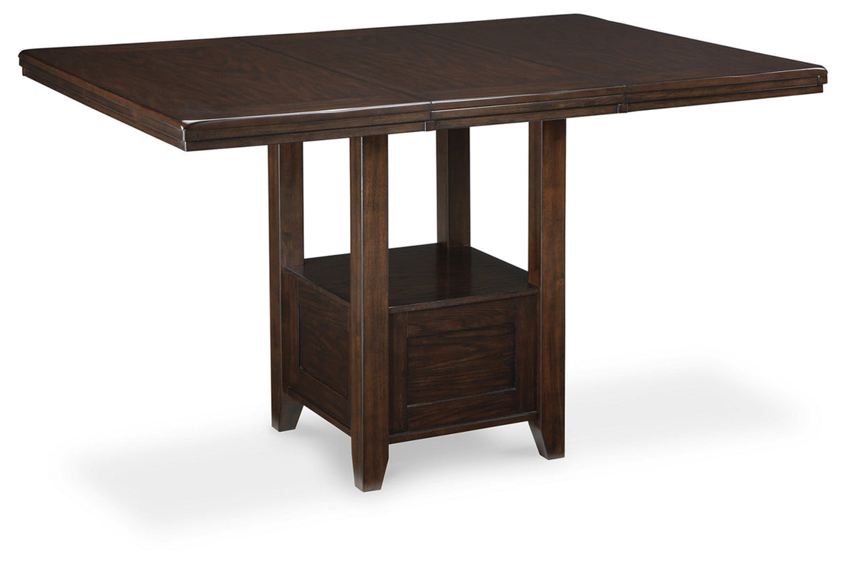 Haddigan Dark Brown Counter Height Dining Table and 6 Barstools -  Ashley - Luna Furniture