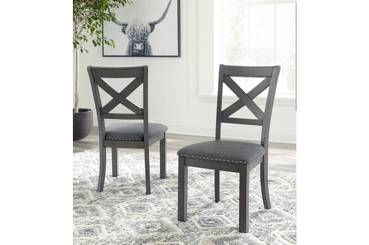 Myshanna Gray Dining Table, 2 Chairs and 2 Benches -  Ashley - Luna Furniture