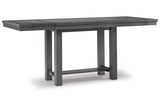 Myshanna Gray Counter Height Dining Table and 6 Barstools -  Ashley - Luna Furniture