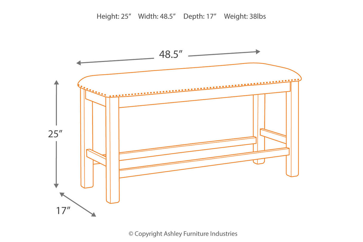 Moriville Beige Counter Height Dining Table and 2 Barstools and Bench -  Ashley - Luna Furniture