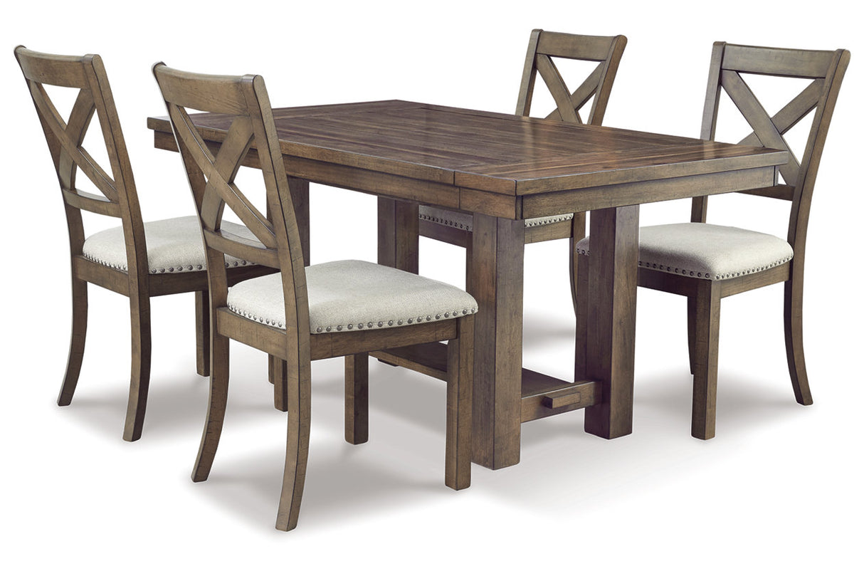 Moriville Beige Dining Table and 4 Chairs -  Ashley - Luna Furniture