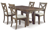 Moriville Beige Dining Table and 4 Chairs -  Ashley - Luna Furniture