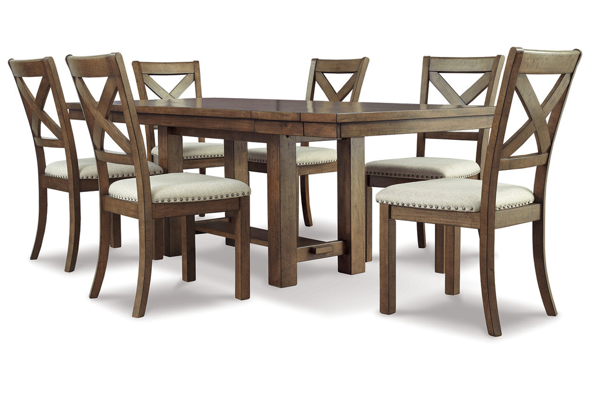 Moriville Beige Dining Table and 6 Chairs -  Ashley - Luna Furniture