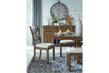 Moriville Beige Dining Table and 4 Chairs and Bench -  Ashley - Luna Furniture