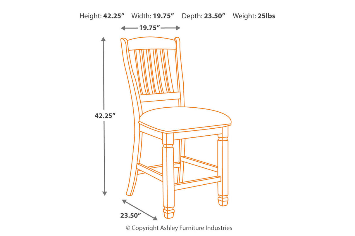 Bolanburg Two-tone Counter Height Dining Table and 6 Barstools with Server -  Ashley - Luna Furniture