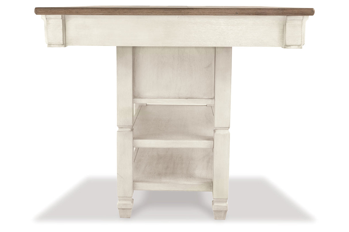 Bolanburg Antique White Counter Height Dining Table, 4 Stools, Bench and 2 Display Cabinets -  Ashley - Luna Furniture