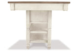 Bolanburg Antique White Counter Height Dining Table, 4 Stools, Bench and 2 Display Cabinets -  Ashley - Luna Furniture