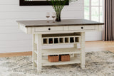 Bolanburg Antique White Counter Height Dining Table, 4 Stools, Bench and 2 Display Cabinets -  Ashley - Luna Furniture