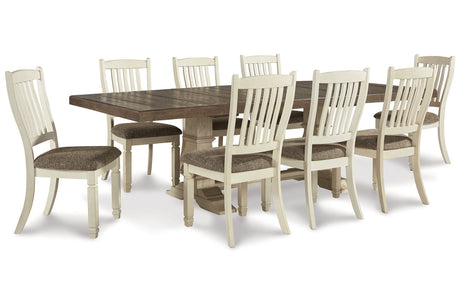 Bolanburg Antique White Dining Table and 8 Chairs -  Ashley - Luna Furniture