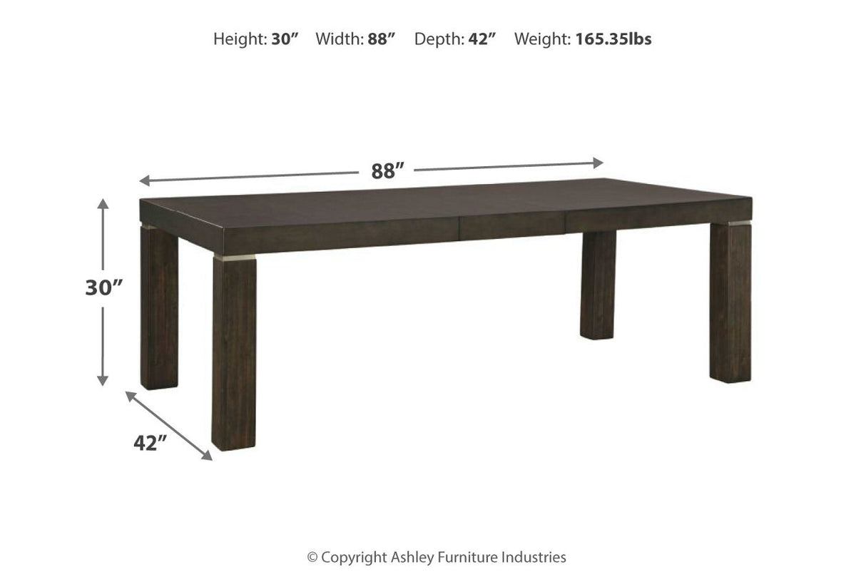 Hyndell Grayish Brown Dining Table and 6 Chairs -  Ashley - Luna Furniture