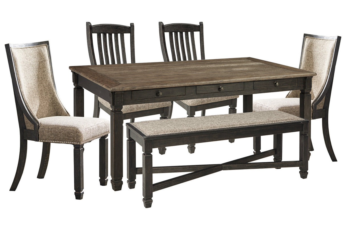 Tyler Creek Black/Gray Dining Table with 4 Chairs and Bench -  Ashley - Luna Furniture