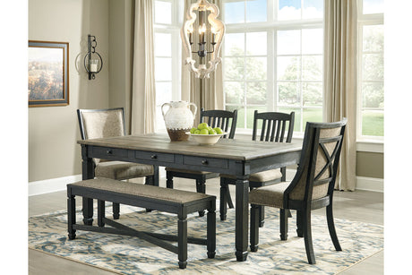 Tyler Creek Black/Gray Dining Table with 4 Chairs and Bench -  Ashley - Luna Furniture