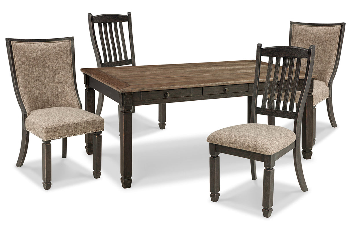 Tyler Creek Black/Grayish Brown Dining Table and 4 Chairs -  Ashley - Luna Furniture