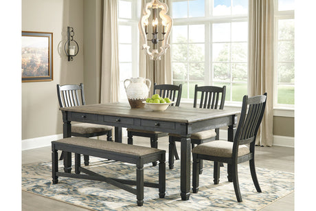 Tyler Creek Black/Gray Dining Table, 4 Chairs and Bench -  Ashley - Luna Furniture