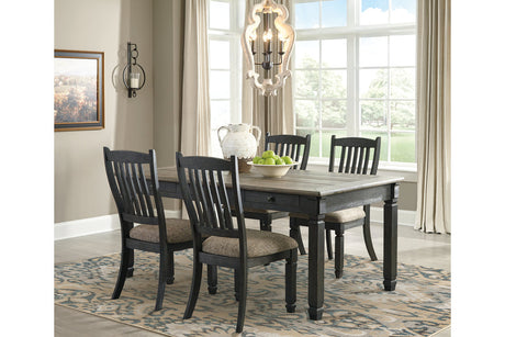 Tyler Creek Black/Grayish Brown Dining Table and 4 Chairs -  Ashley - Luna Furniture