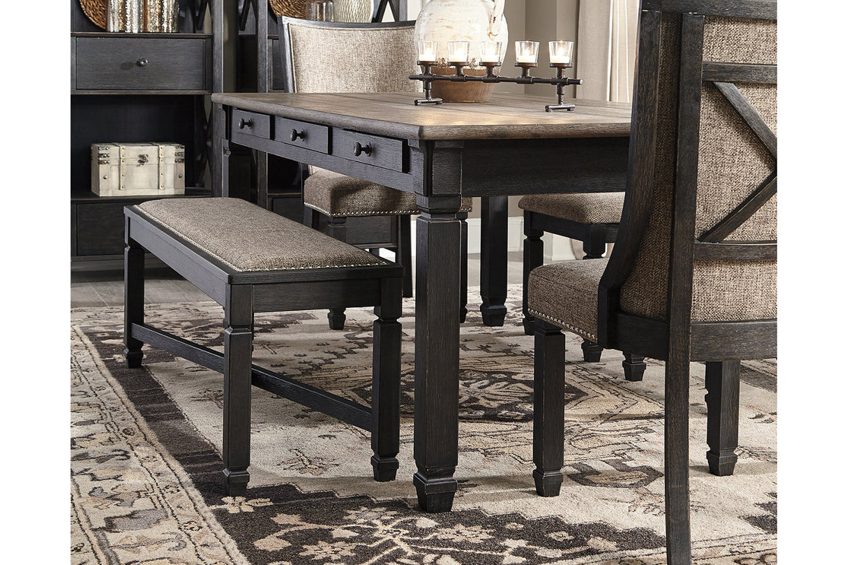 Tyler Creek Black/Grayish Brown Dining Table and 4 Chairs with Bench -  Ashley - Luna Furniture