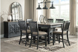 Tyler Creek Black/Gray Counter Height Dining Table and 6 Barstools -  Ashley - Luna Furniture