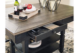 Tyler Creek Black/Gray Counter Height Dining Table and 4 Barstools and Bench -  Ashley - Luna Furniture