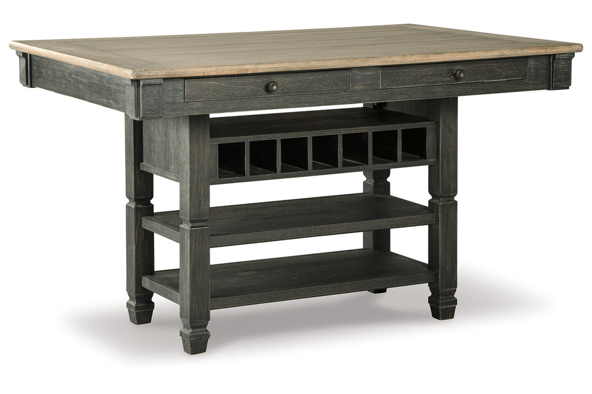 Tyler Creek Black/Gray Counter Height Dining Table and 4 Barstools and Bench -  Ashley - Luna Furniture