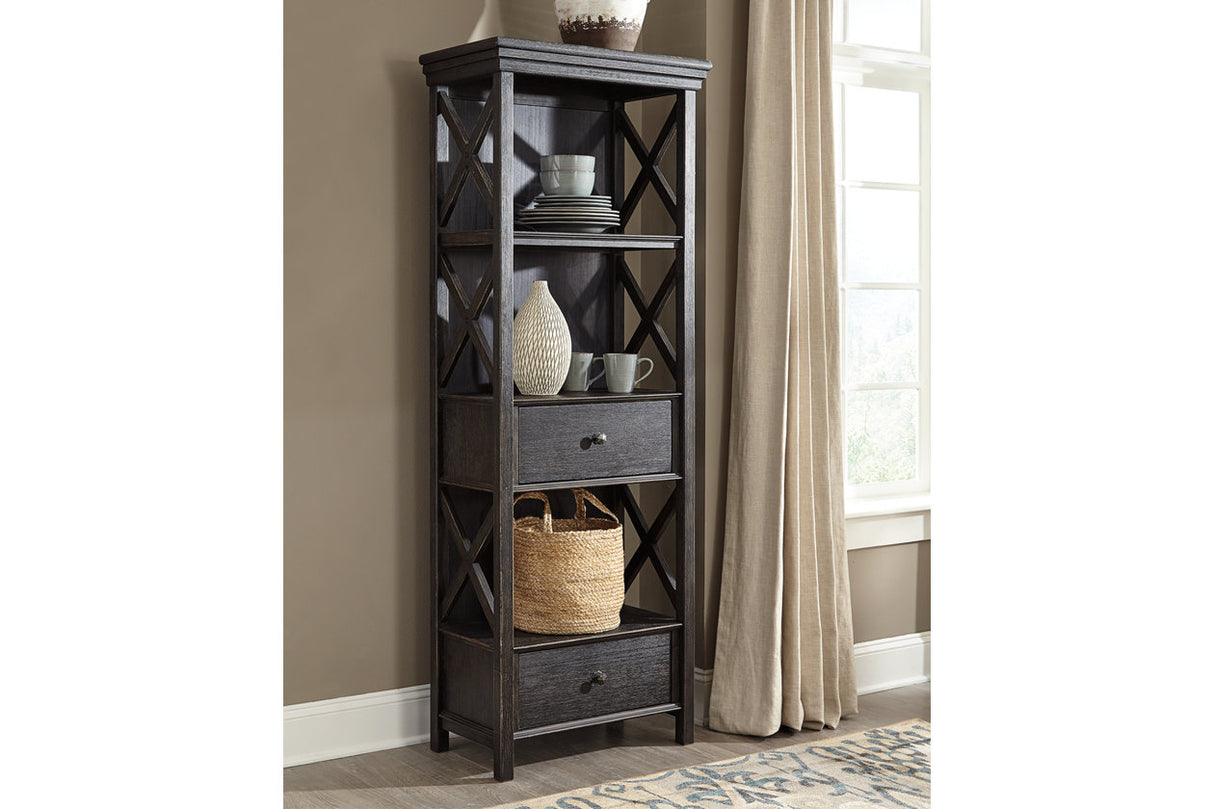 Tyler Creek Black/Grayish Brown Counter Height Table with 4 Barstools, Server and Display Cabinet -  Ashley - Luna Furniture