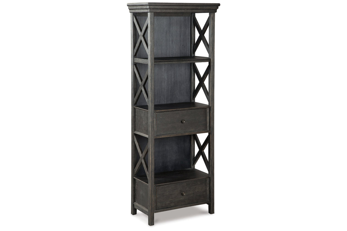 Tyler Creek Black/Grayish Brown Counter Height Table with 4 Barstools, Server and Display Cabinet -  Ashley - Luna Furniture