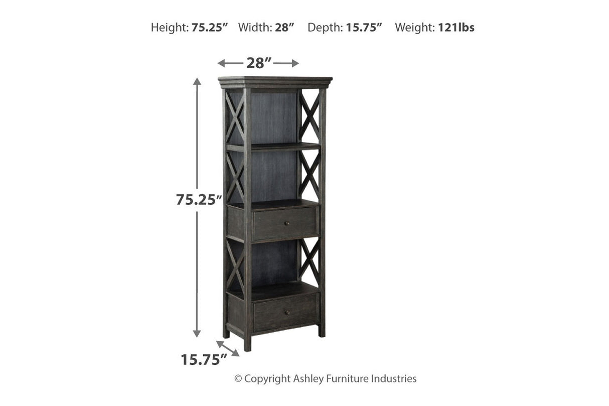 Tyler Creek Black/Grayish Brown Counter Height Table with 4 Barstools, Server and Display Cabinet -  Ashley - Luna Furniture