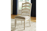 Realyn Chipped White Dining Table and 4 Chairs -  Ashley - Luna Furniture