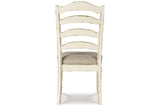 Realyn Chipped White Dining Table and 4 Chairs -  Ashley - Luna Furniture