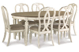 Realyn Chipped White Dining Table and 6 Chairs -  Ashley - Luna Furniture