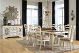 Realyn Chipped White Dining Table and 4 Chairs -  Ashley - Luna Furniture