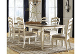 Realyn Chipped White Dining Table with 8 Chairs -  Ashley - Luna Furniture