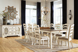 Realyn Chipped White Dining Table and 8 Chairs -  Ashley - Luna Furniture