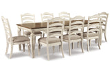 Realyn Chipped White Dining Table and 8 Chairs -  Ashley - Luna Furniture