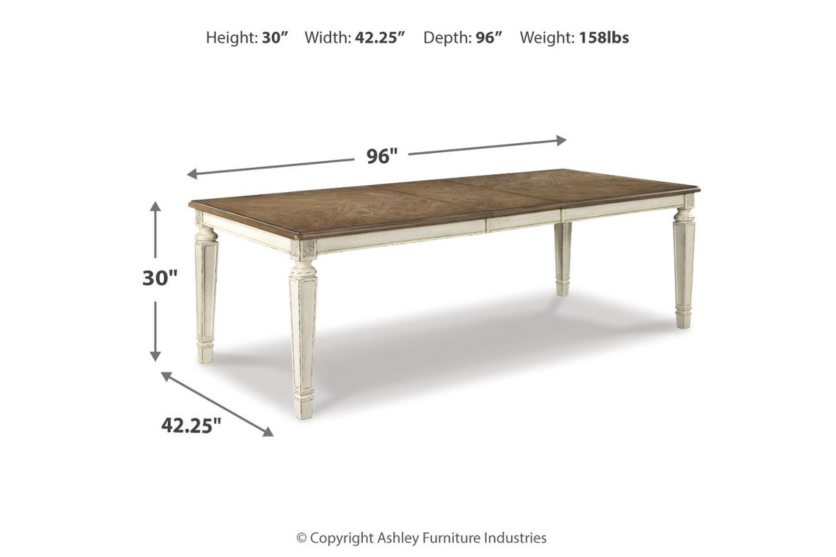 Realyn Chipped White Dining Table with 8 Chairs -  Ashley - Luna Furniture