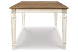 Realyn Chipped White Dining Table with 8 Chairs -  Ashley - Luna Furniture