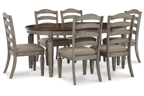 Lodenbay Antique Gray Dining Table and 6 Chairs -  Ashley - Luna Furniture