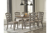 Lodenbay Antique Gray Dining Table and 6 Chairs -  Ashley - Luna Furniture