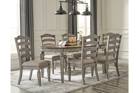 Lodenbay Antique Gray Dining Table and 6 Chairs -  Ashley - Luna Furniture