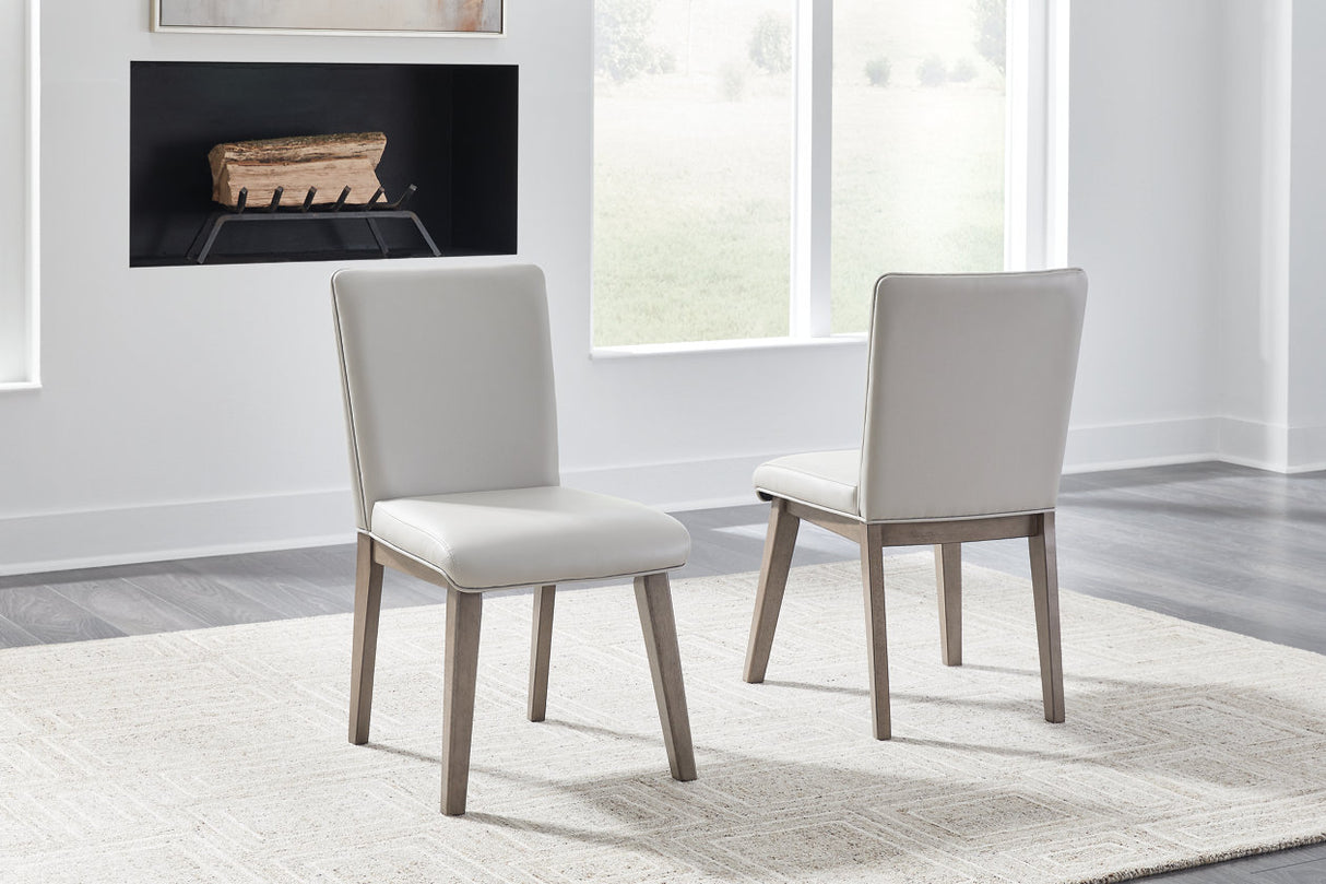 Loyaska White/Brown Dining Table and 8 Chairs -  Ashley - Luna Furniture