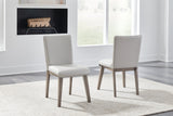 Loyaska White/Brown Dining Table and 8 Chairs -  Ashley - Luna Furniture