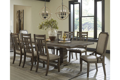 Wyndahl Rustic Brown Dining Table and 8 Chairs -  Ashley - Luna Furniture