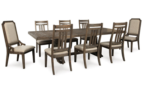Wyndahl Rustic Brown Dining Table and 8 Chairs -  Ashley - Luna Furniture