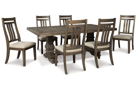 Wyndahl Rustic Brown Dining Table and 6 Chairs -  Ashley - Luna Furniture